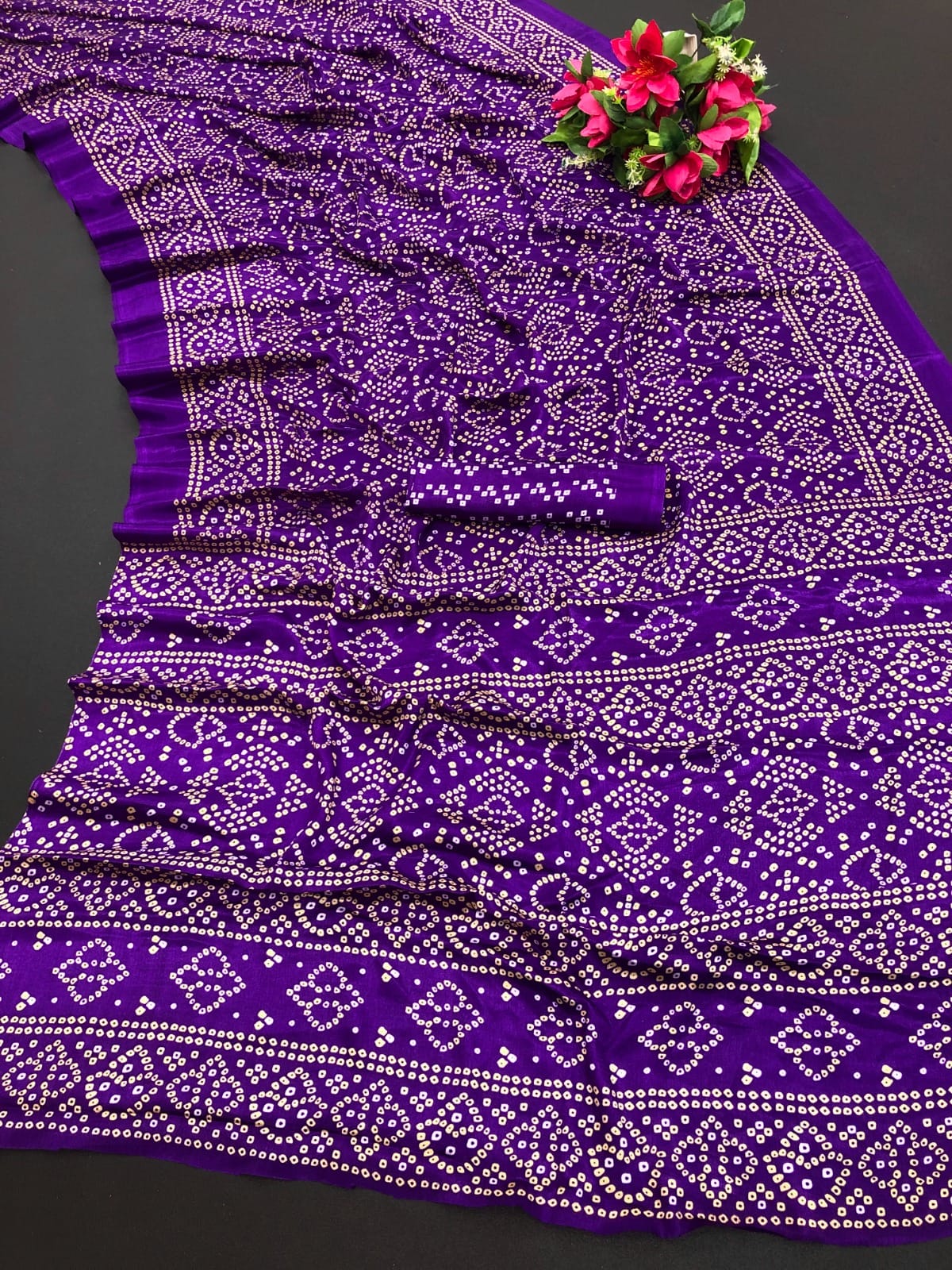 VIP Bandhani Silk Printed Non Catalog Sarees